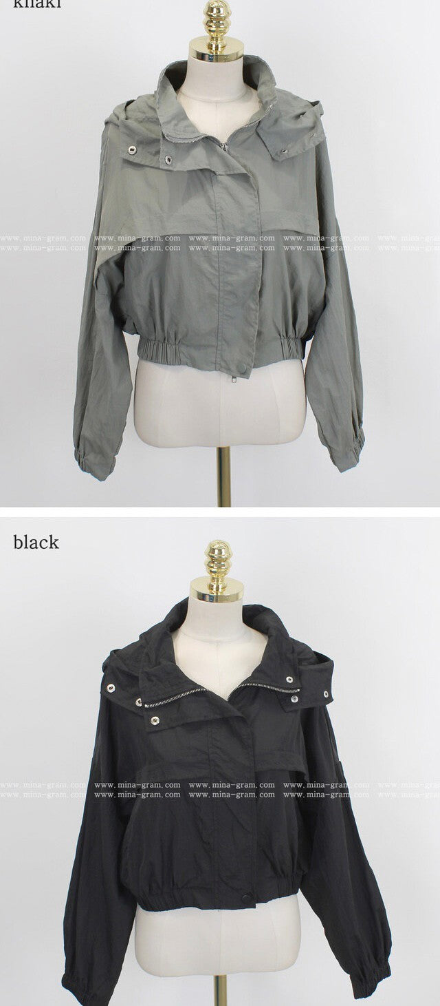 #預購⏱️20/03收單
🇰🇷10736短版造型連帽輕薄防潑外套