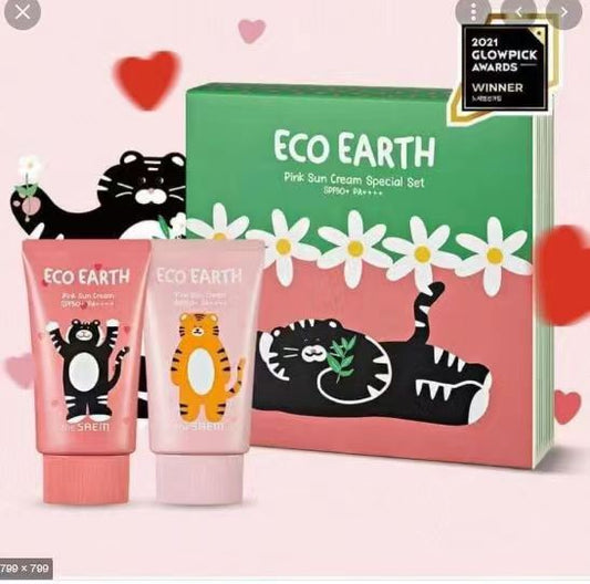 🇰🇷韓國柔嫩溫和粉色防曬霜 Eco Earth Pink Sun Cream (限量版2支裝)